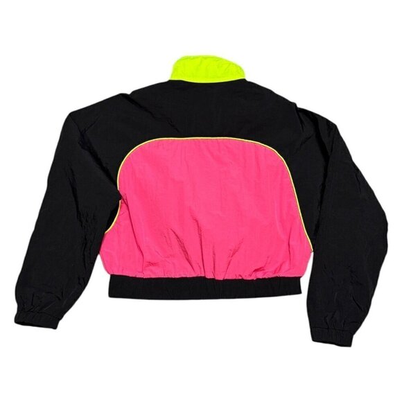 PEPSI x Forever 21 Collab Cropped Windbreaker Bright Retro Jacket Womens Small - Picture 2 of 6